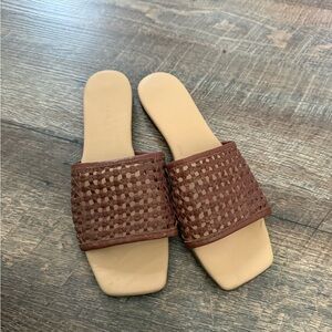 Garnet Hill Tan Woven Flats